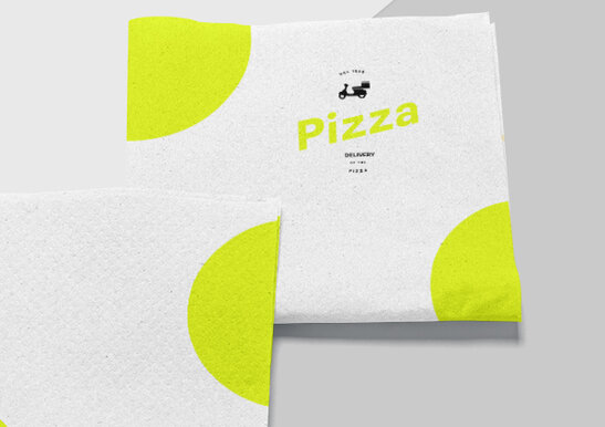 Tovaglioli personalizzati con logo di ristorante stampati da 4Graph per eventi e attività quotidiana di ristorazione